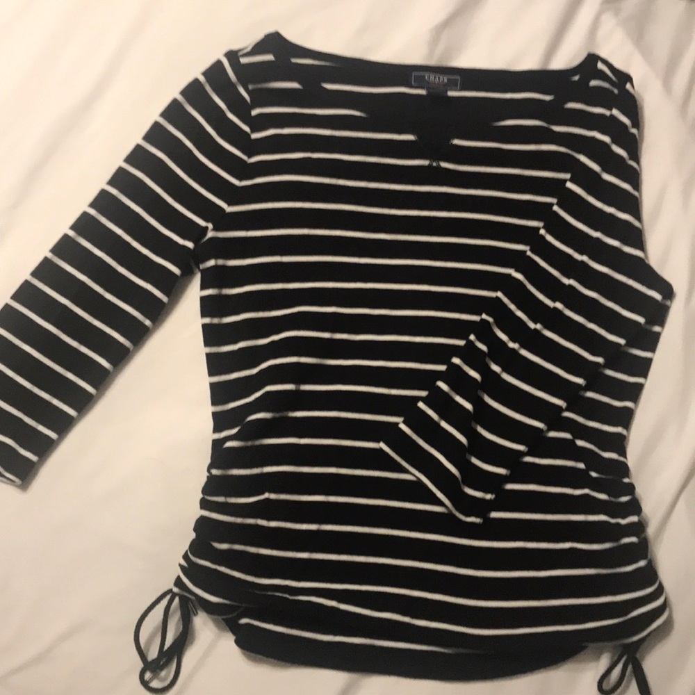Women’s Chaps Medium 3/4 Length Striped Top